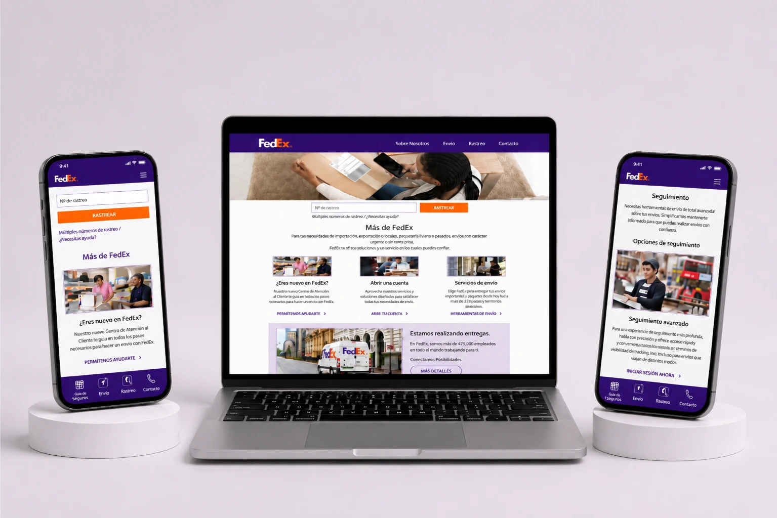 Experiencia web de FedEx